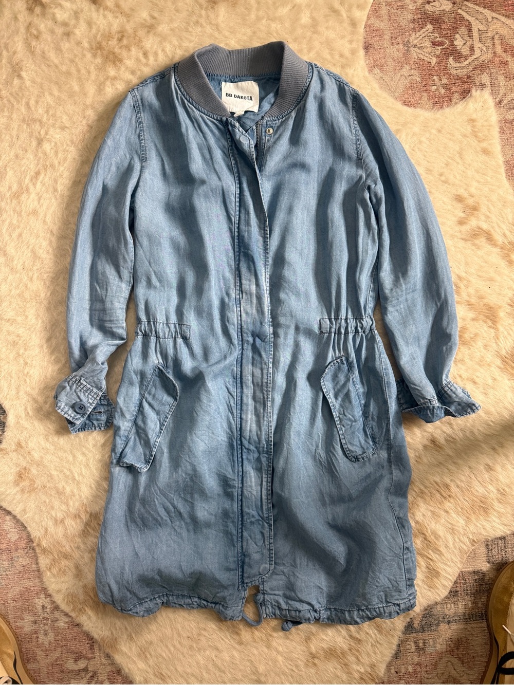 BB Dakota Light Wash Denim Drawstring Jacket